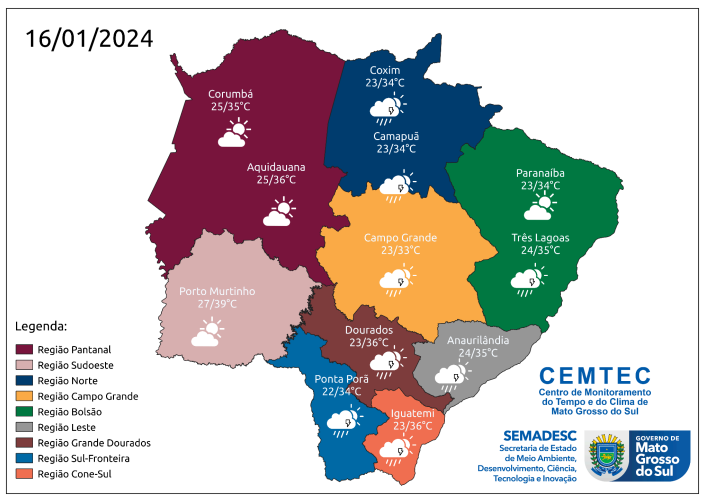 Previsão indica tempo instável nesta terça-feira em MS