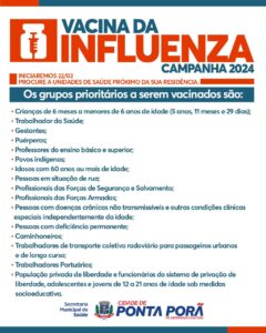 Vacinação contra gripe começa nesta sexta-feira em Ponta Porã