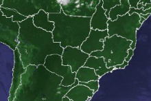 Imagem de satélite capturada na tarde destasexta-feira (22) (Foto: Reprodução/Cptec/Inpe)