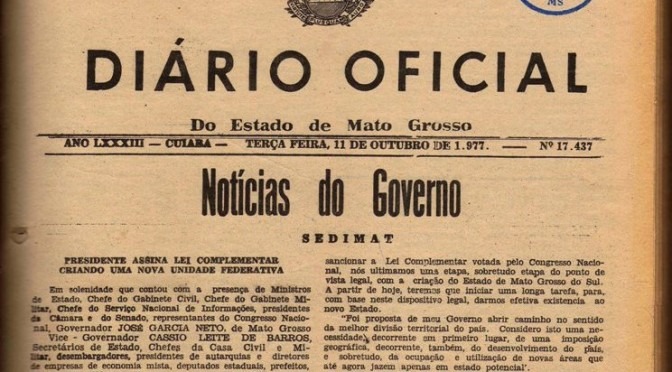 Primeira edição do Diário Oficial.